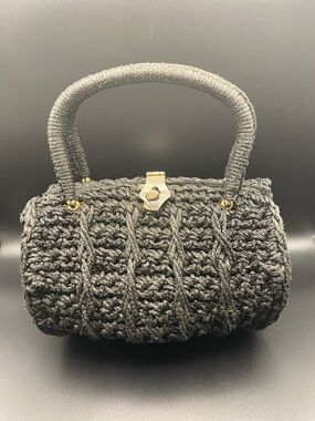 Vintage 60’s Italian Black Raffia Handbag